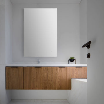 Nora Rectangular Frameless Anti-Fog Aluminum Back-lit Tri-color LED Bathroom Vanity Mirror with Smart Touch Control - JONATHAN Y